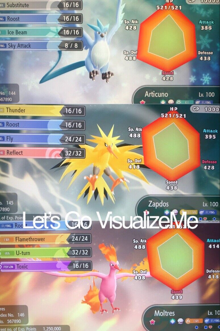 Pokemon Let's Go Shiny Moltres 6IV-AV Trained – Pokemon4Ever