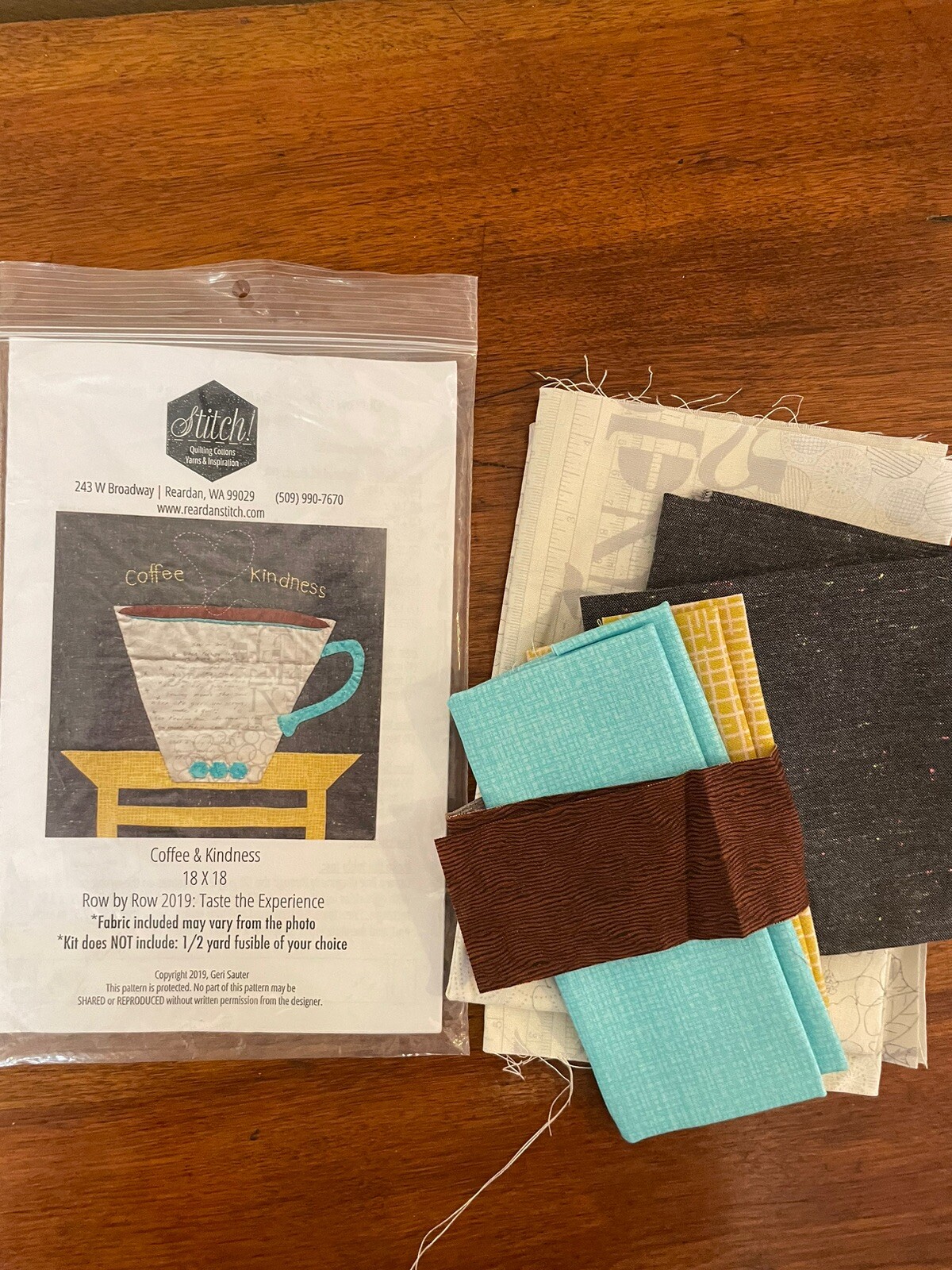 COFFEE & KINDNESS Quilt Block Kit- 18x18