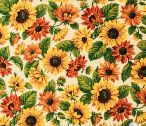 Sunflowers Table Runner, Dresser Scarf, 42”L X 14”W Unlined, Hemmed Edges - Picture 2 of 2