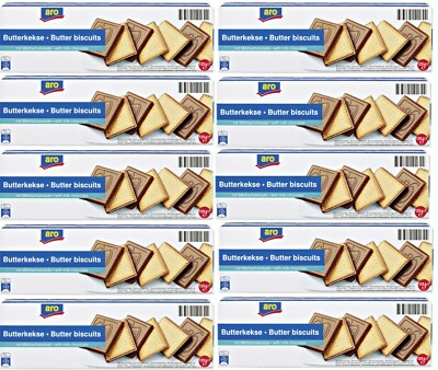 1,25 kg Aro Butterkekse Vollmilch Schokolade - Kekse - 10 x 125g