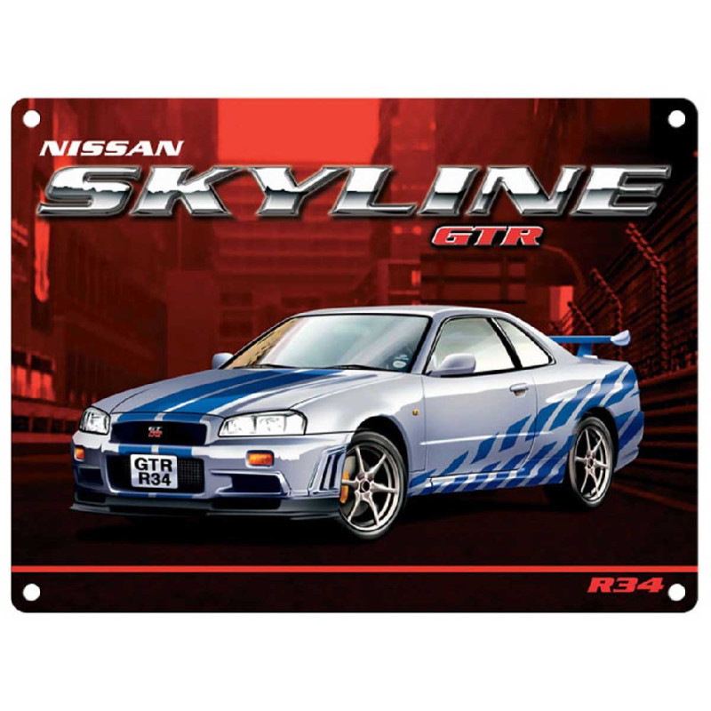 Plaque métal 30 X 40 cm plate Nissan Skyline GTR décoration murale auto
