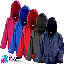 NEW WATERPROOF  HOODED RAIN JACKET COAT CHILDRENS BOYS OR GIRLS 3yrs to 12yrs