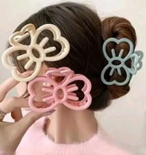 New Pink, Mint, Yellow 3 Piece Bow Shaped Claw HairClips