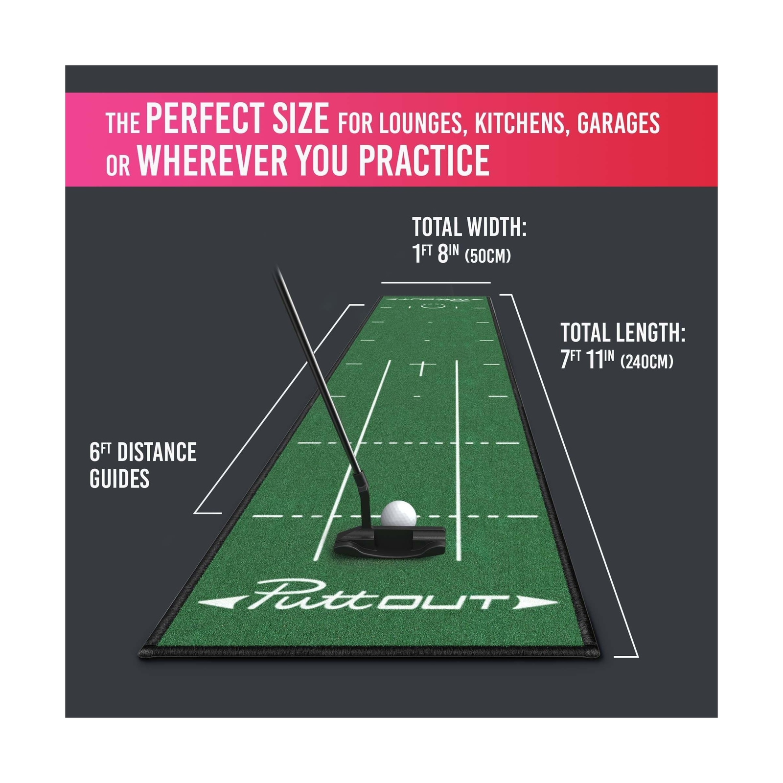 PuttOUT Pro Golf Putting Mat Green eBay