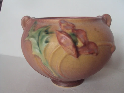 Vintage Original Roseville Pottery Poppy Vase/ Bowl 642–3. Very Cute Look!