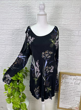 Women's M Free People Clear Skies cold shoulder turnic dress floral 