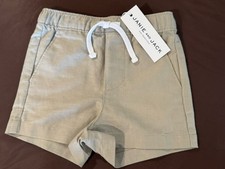 NWT 44.50 Janie Jack Boys Pull On Khaki Shorts 6-12 Months NEW