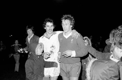 John Gregory of Northampton Town with former teammate Phil Neal of- Old Photo