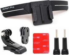 Action Pro 3M Slim Flexible Helmet Chin Mount Strap Device, Black