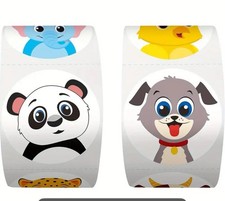 500 pc Safari Farm Animals Roll Stickers School Office Kids Teacher Sticker