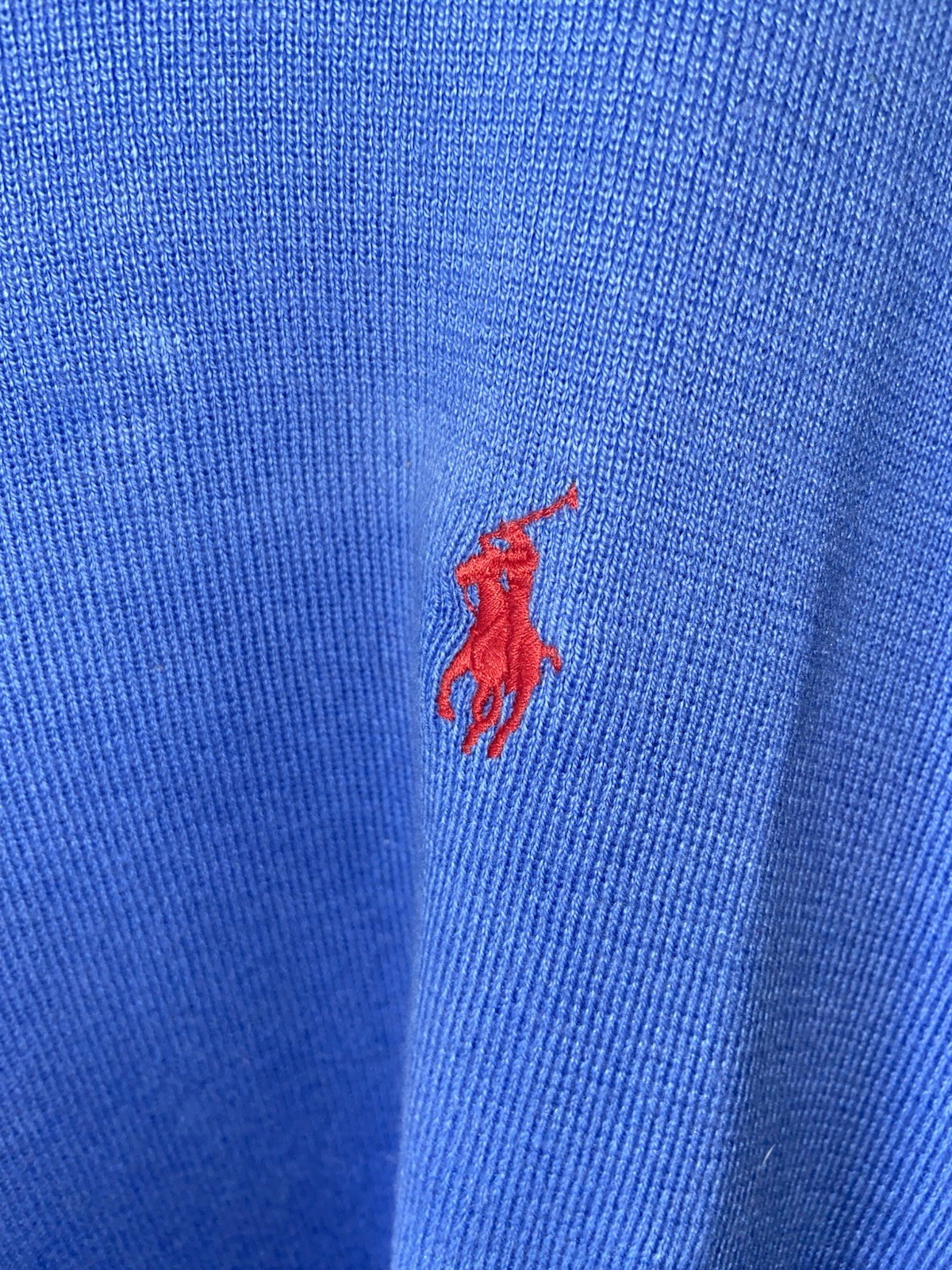 Polo Ralph Lauren Uomo XXL Felpa Girocollo Cotone Blu Logo Rosso Pony Nuova con etichette