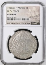 1783 MO FF MEXICO 8 REAL Shipwreck EL CAZADOR NGC Graded Genuine