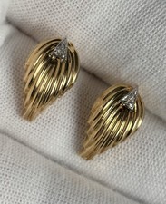 Vintage 14k Gelbgold Diamant Akzent abgerunde...