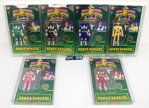 Lot of 6 Vintage 1994 Bandai Mighty Morphin Power Rangers Figures New w/ Case