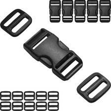 Buckles for 3/4" Straps: 6 set Side Release Buckle and 12 pcs Tri-Glide Sliders