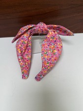 Pink Splatter Homemade Tie Knot Headband Hair Accessory For Girls Women Teens