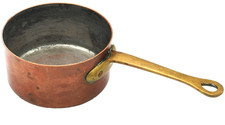 Olla de salsa de cobre de colección BAZAR FRANCAIS NY 666 #12 5" diámetro mango de latón CALIDAD