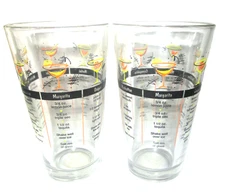 Libbey Retro Cocktail Recipe Glasses Set of 2 Pints