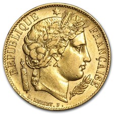 1849-1851 France Gold 20 Francs Early Head Ceres AU