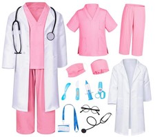 Doctor Costume for Kids Scrubs Pants with Accessories Set Children Party Cosplay