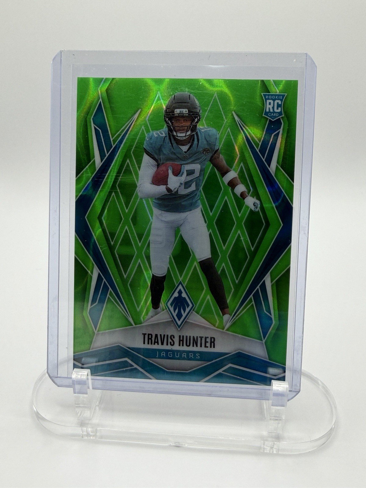 2025 Panini Phoenix Travis Hunter Jaguars Rookie Green Lava Parallel #157 75/225