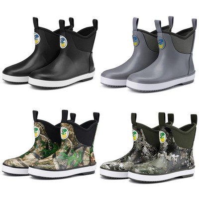 HISEA Kids Deck Boot Waterproof Lightweight Ankle Rain Boot Boy Girl Rubber Boot