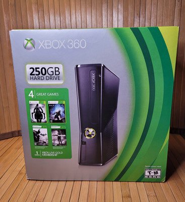 Microsoft Xbox 360 Holiday Bundle 250GB Controller Headset 4 Games (R9G-00235)