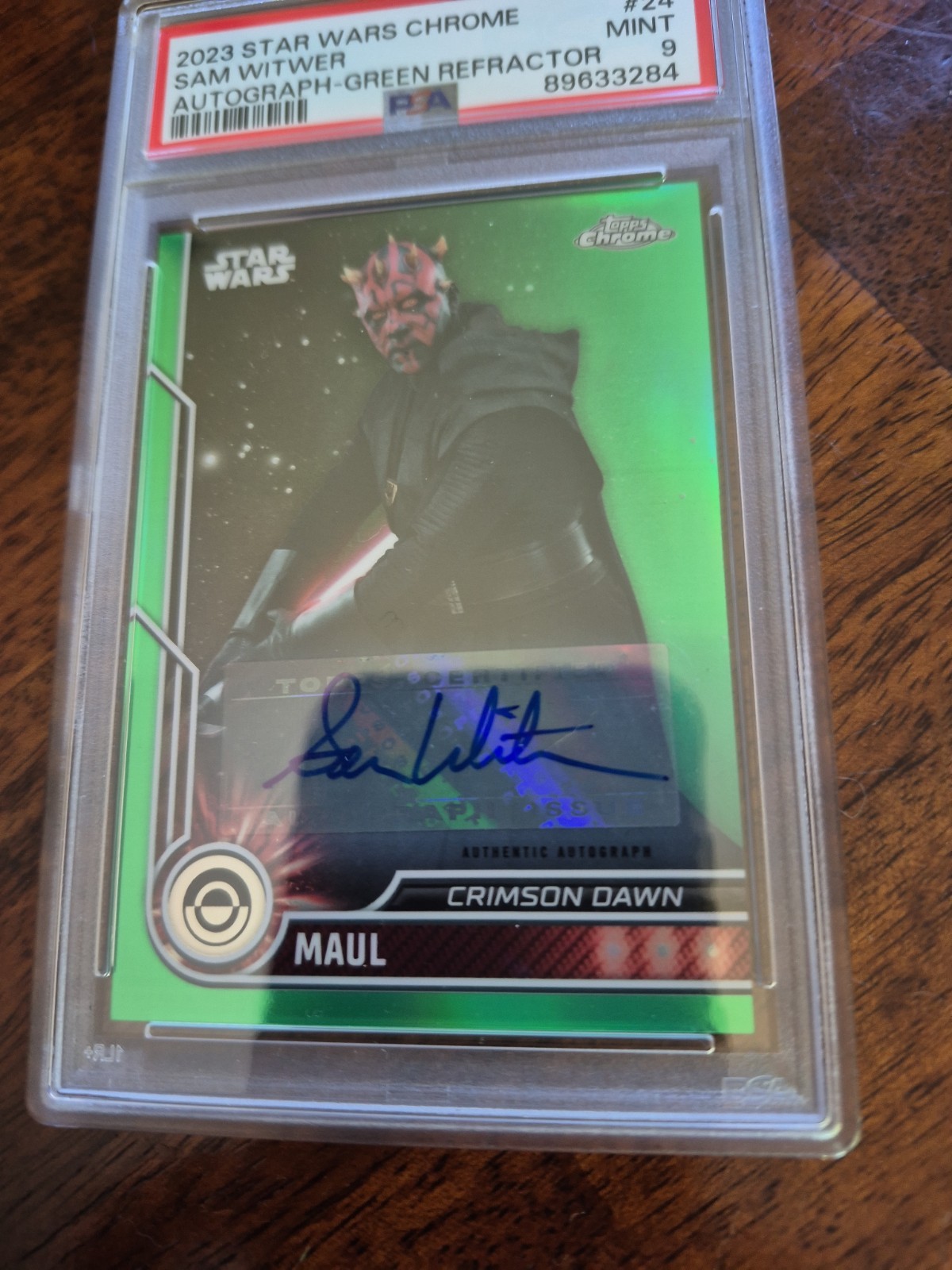 Star Wars Topps Chrome 2023 Darth Maul Autograph Green 05/99“Sam Witwer” PSA 9 view 4