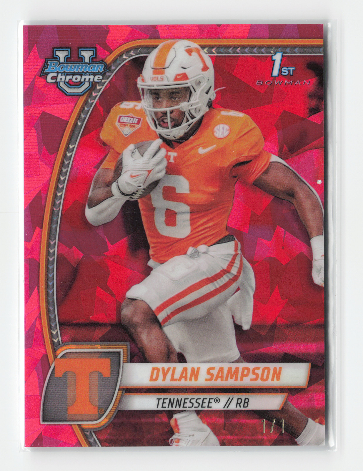 Dylan Sampson 2024 Bowman University Chrome Sapphire #69 Papradascha #d 1/1