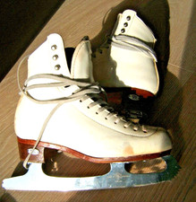 Riedell Figure Ice Skates 9 1/4" MK Blades 21 Leather Boot Women's Size 4 1/2 M