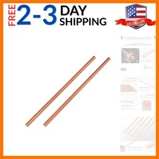 2PCS Pure Copper Round Rod 0.27" Dia x 8" Length 99.98 Bare Solid Copper Rod...