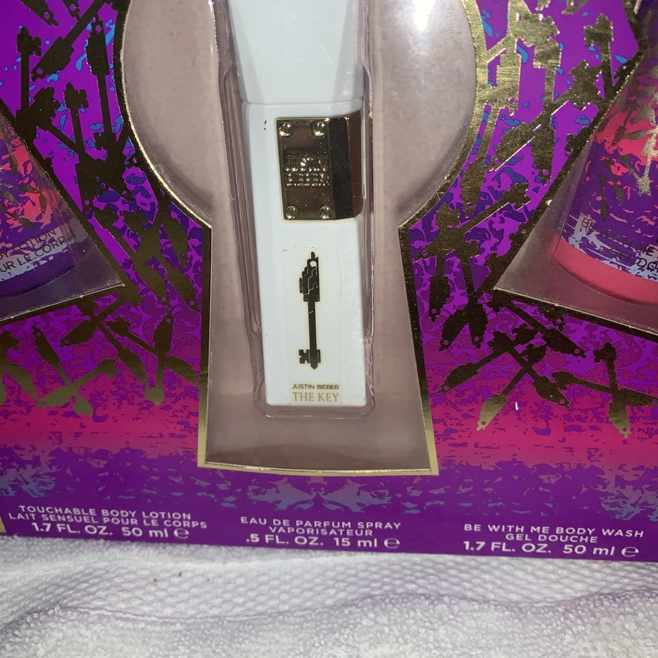 Justin Bieber The Key 3 Piece Gift Set Edp Spray Body Wash & Body Lotion. New - Image 3 of 4