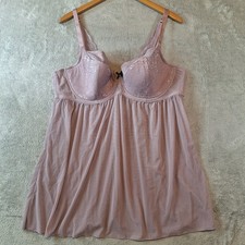 Adore Me Chemise Size 42DD Purple Lavender Lace Mesh Babydoll Sheer Underwire