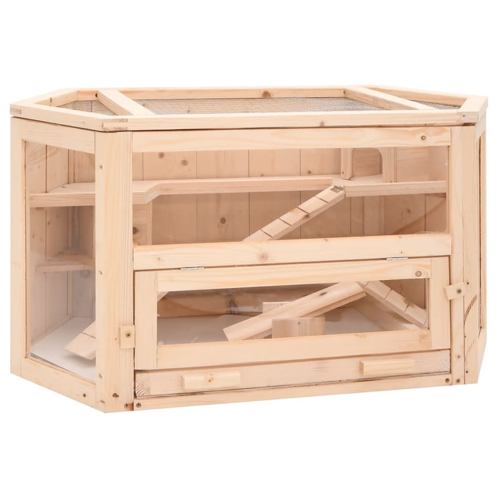 Gabbia Criceti vidaXL 80x40x43 cm Legno Massello Abete | Habitat Naturale