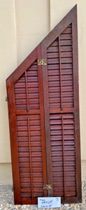1900’s Antique Wood Angled, Louvered Plantation Window Shutters Set    42” X 15”