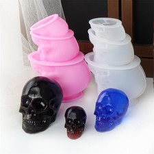 3d Skull Silicone Mold   Diy Halloween Candle, Resin, Plaster  Epoxy Casting Cr