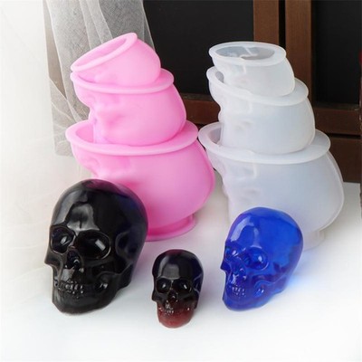 3d Skull Silicone Mold   Diy Halloween Candle, Resin, Plaster & Epoxy Casting Cr