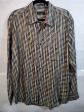 Jhane Barnes Mens Multicolor Geometric Pattern Button-Up Shirt Size Large...