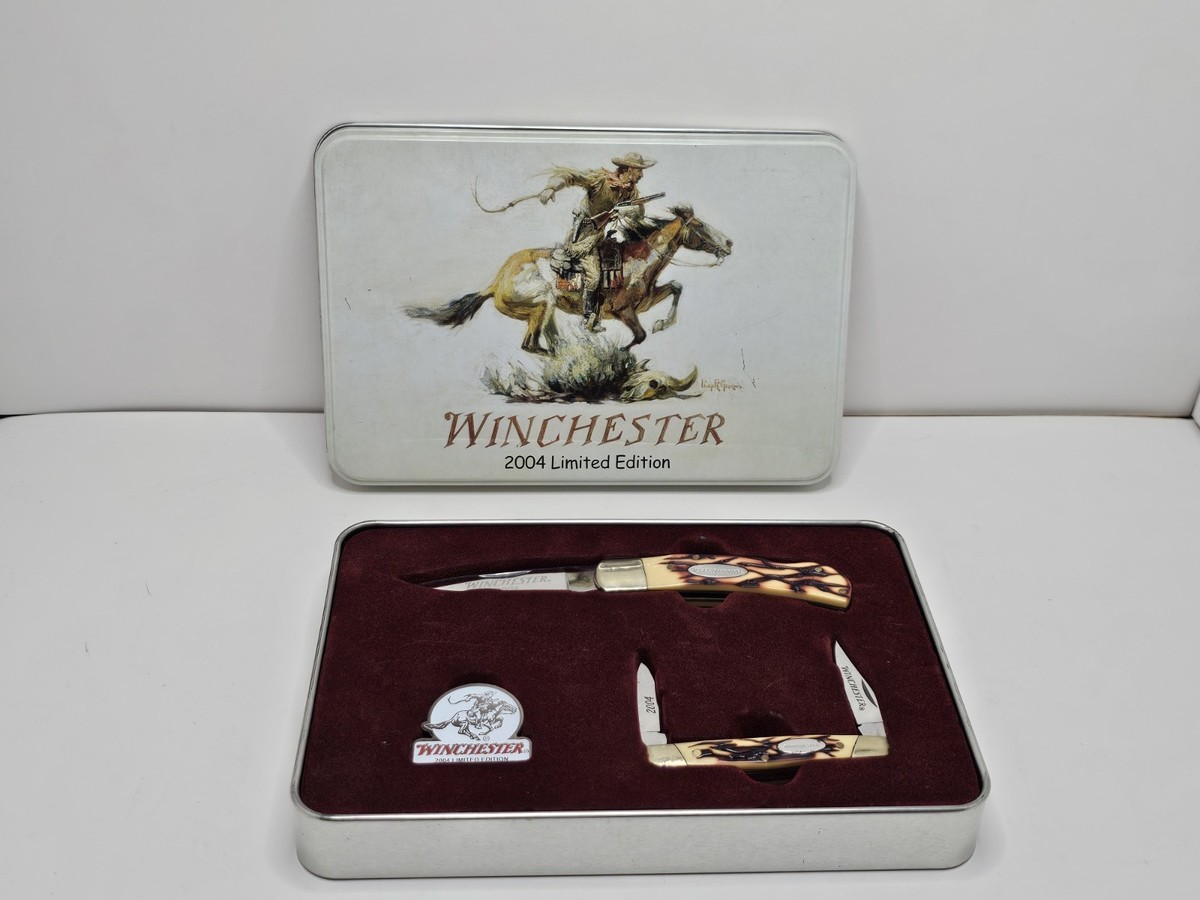WINCHESTER 2004 LIMITED EDITION ERSATZ STAG KNIFE 2 PC With