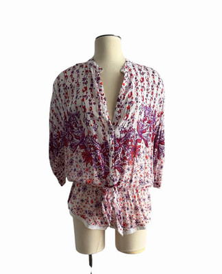 Poupette St Barth Short Jumpsuit Kim V PR Purple Galaxy Print M NWT $265