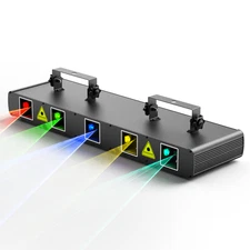 UKING 5 Len 5 Beam RGBYC Laser DJ Light Bar DMX Strobe Projector Stage Lighting