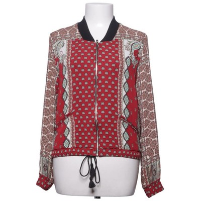 Bershka, Bomberjacke, Damen, Größe: S, Rot/Mehrfarbig, Polyester, Medaillon #g7M