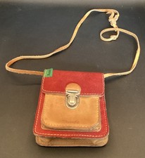 pochette de ceinture TANN'S 80 vintage daim Rouge/ bordeaux  .( AZ/D/V)
