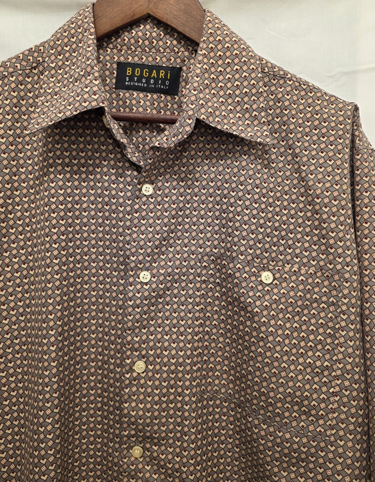 Bogari Studio Geometric Pattern Button Down Men's… - image 2