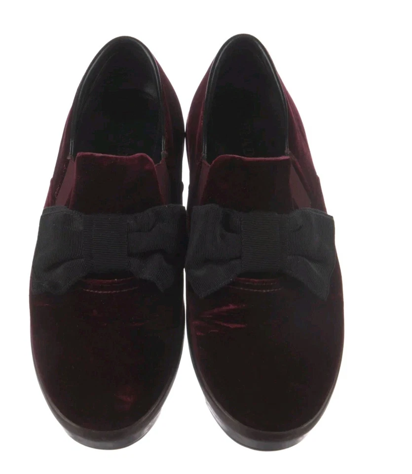 普拉达天鹅绒蝴蝶结乐福鞋女式尺码:7 IT 37(状况完好) — 第 2/4 张图片