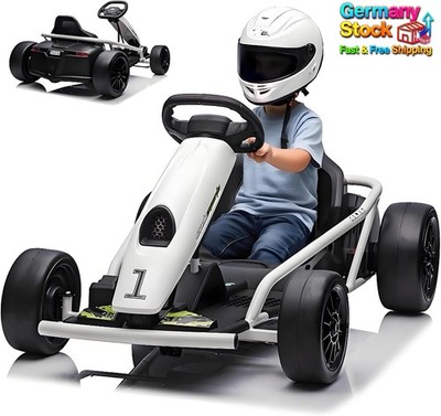 Kinder Elektro Gokart 24V 6-18km/h Drift Kart Mit 2 Motorn, Für 6-12 Jahre Neu