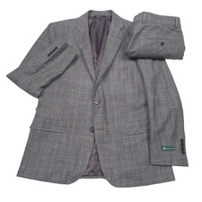 Brooks Brother Gray Glen Plaid Wool Blend 2-Piece Suit Mens Size 42R X 36