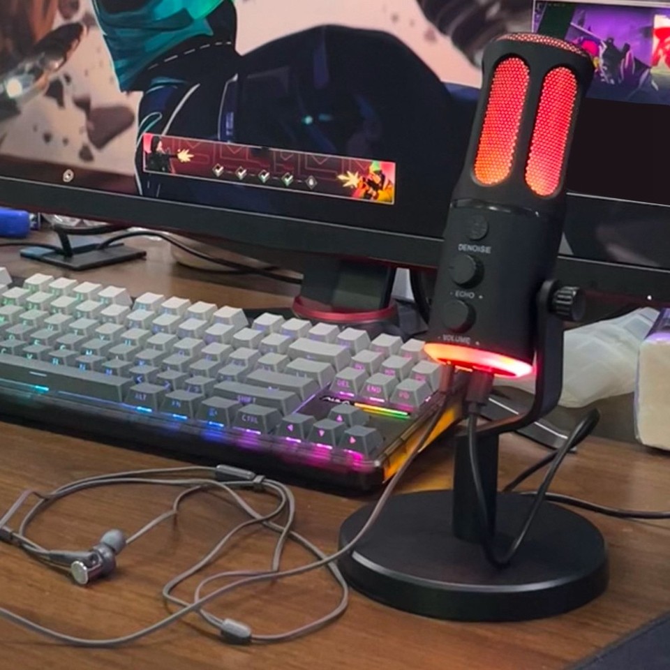 RGB USB Condenser Microphone Professional Computer Microphone for PC ...