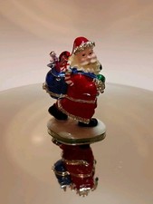 Ciel Collectables Santa Clause with Gift Bag Trinket Made with Swarovski Crystal
