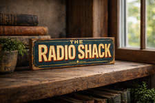 Radio sign RADIO SHACK wooden vintage style signs Armature Radio